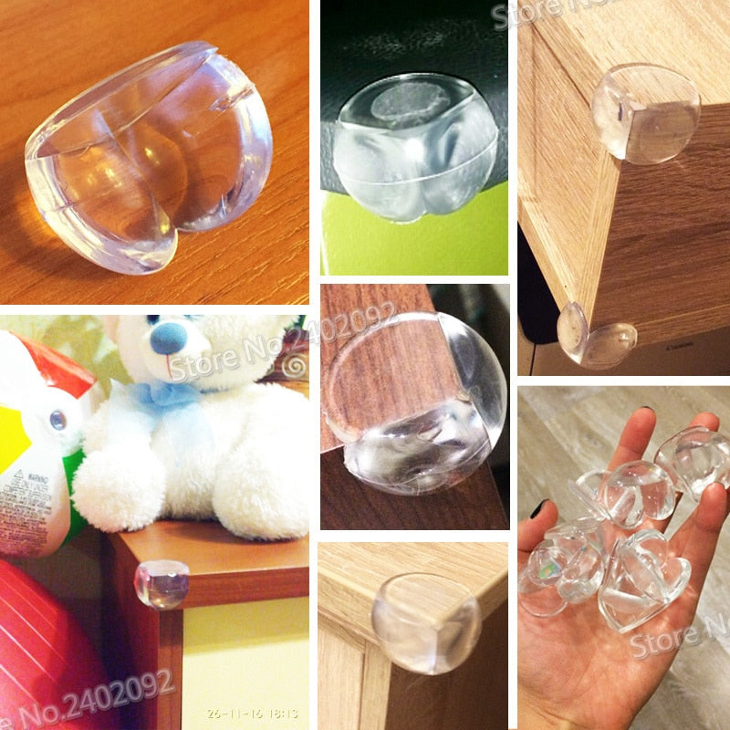 4pcs Thickened Transparent Anti-collision Table Corner Protective Cover,  Glass Furniture Soft-corner Protectors, For Coffee Table, Desk