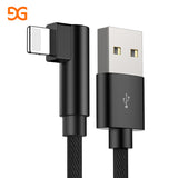 GUSGU 90 Degree USB Cable For iPhone X 6 6s 7 8 Fast Charging Cable For iPad USB Charger Cable L Type Data Cable For iPhone 5 SE