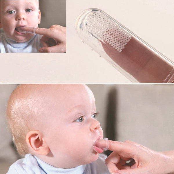 Baby Soft Safe Silicone Finger Training Toothbrush and Teething Rings